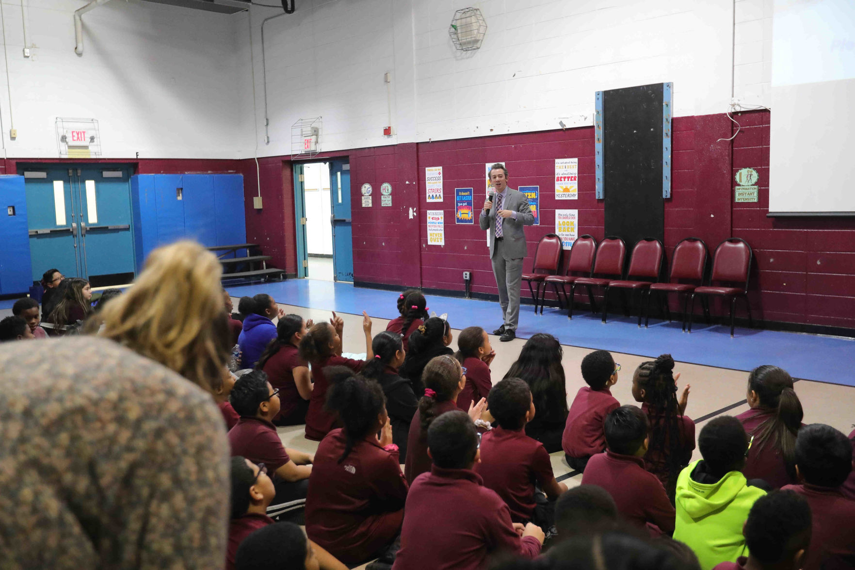 Meteorologist Joe Martucci at South Main School